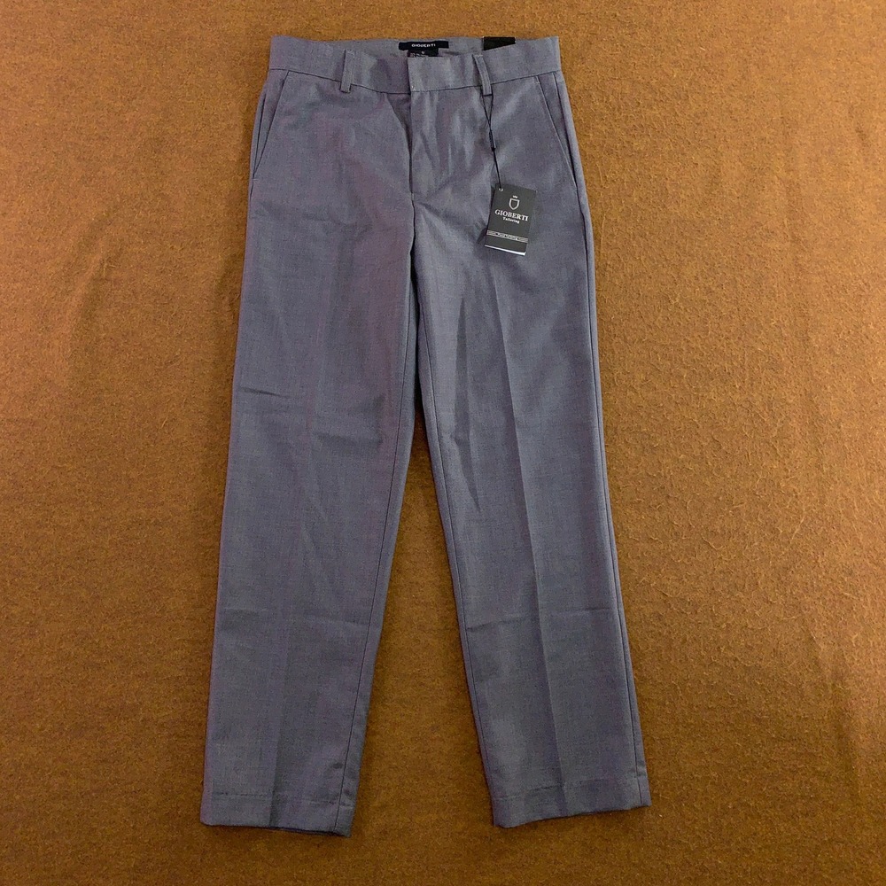 Gioberti Boys Size 12 Gray Flat Front Tailored Dress Pants NWT